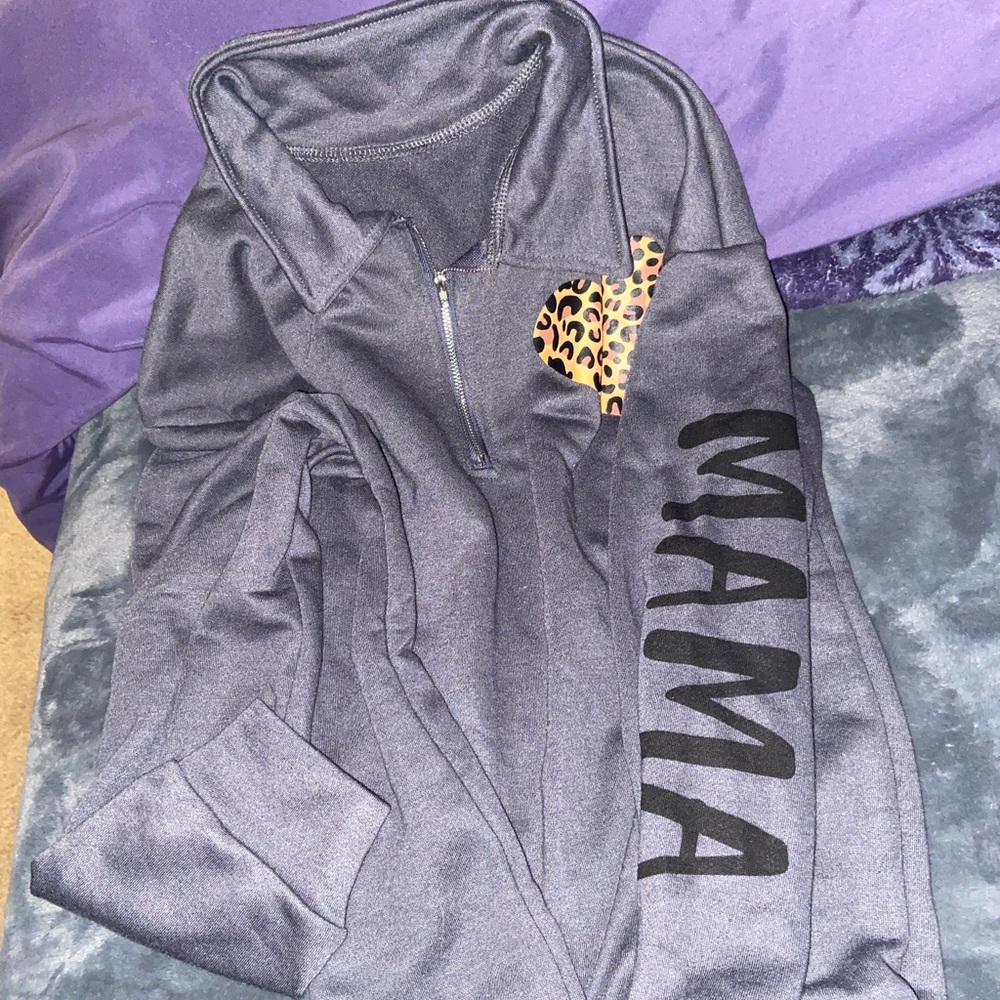 Womens half zip MAMA sweater